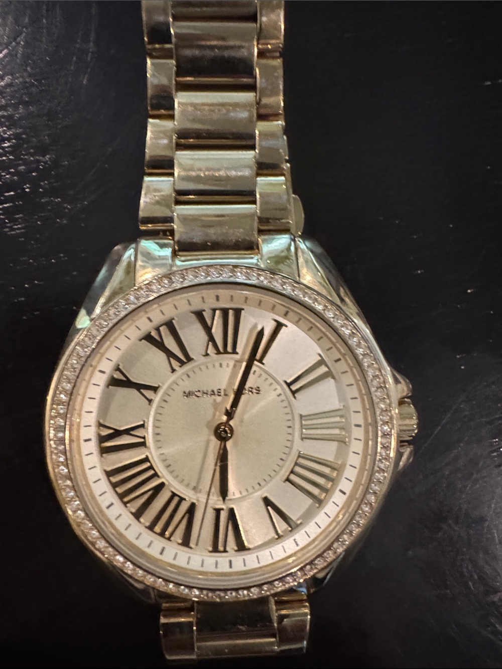 Michael Kors Gold and Silver-Tone Crystal Bezel Bracelet Watch